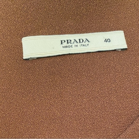 Authentic PRADA Brown Deep Plunge Tie Waist Top - Size EU 40 - Small - Picture 4 of 6
